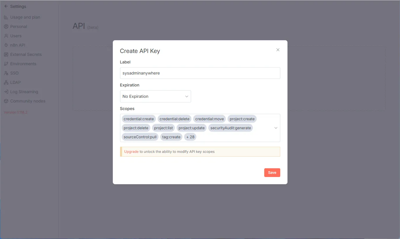 n8n Create API